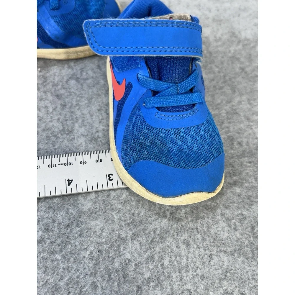 Nike Revolution 4 TDV Toddler Shoes Size 6C Blue Pink Hook Loop BV6285-400